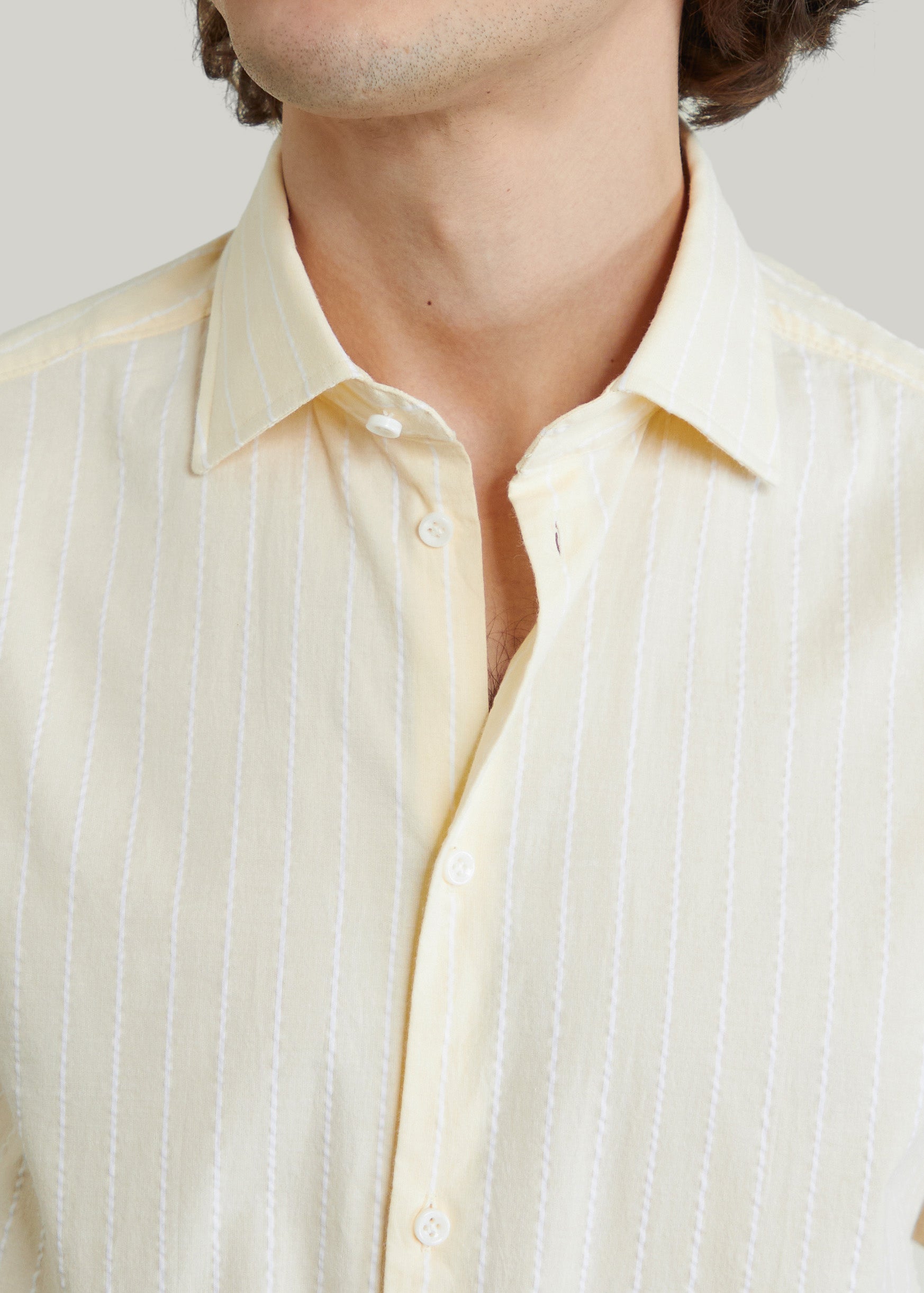 Volpaia striped shirt in yellow 