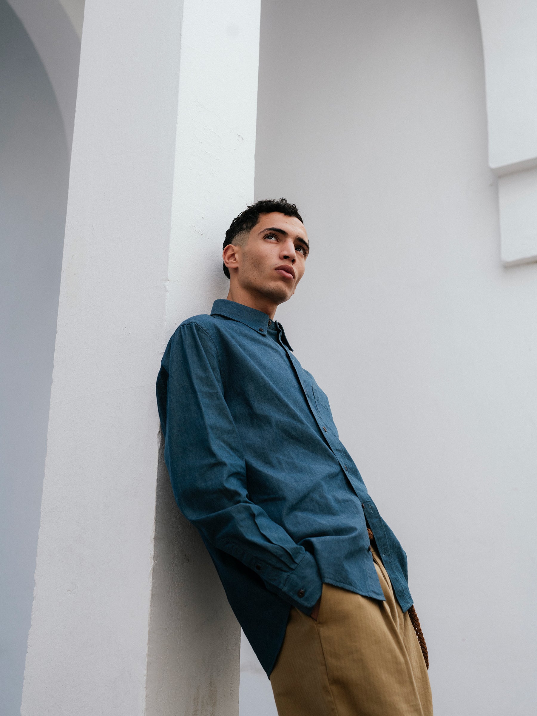 Calvi shirt in greencast denim