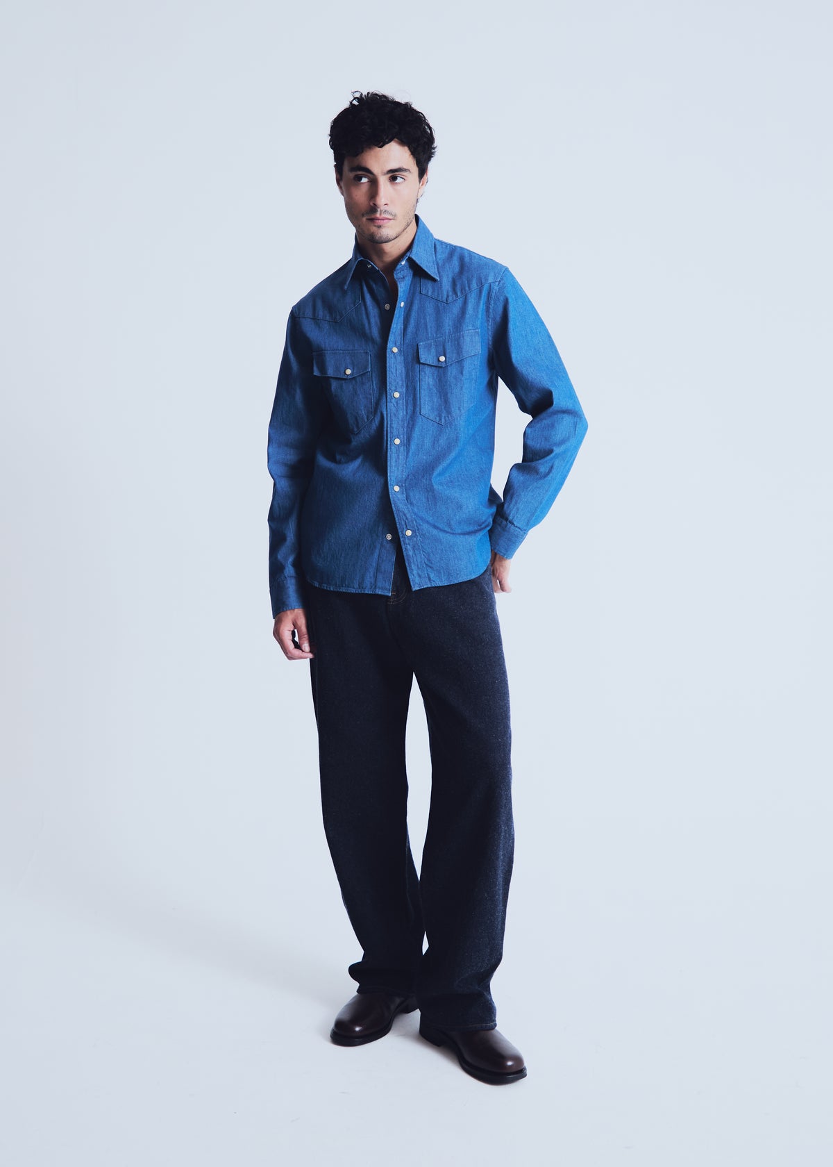 Camargue shirt in greencast denim
