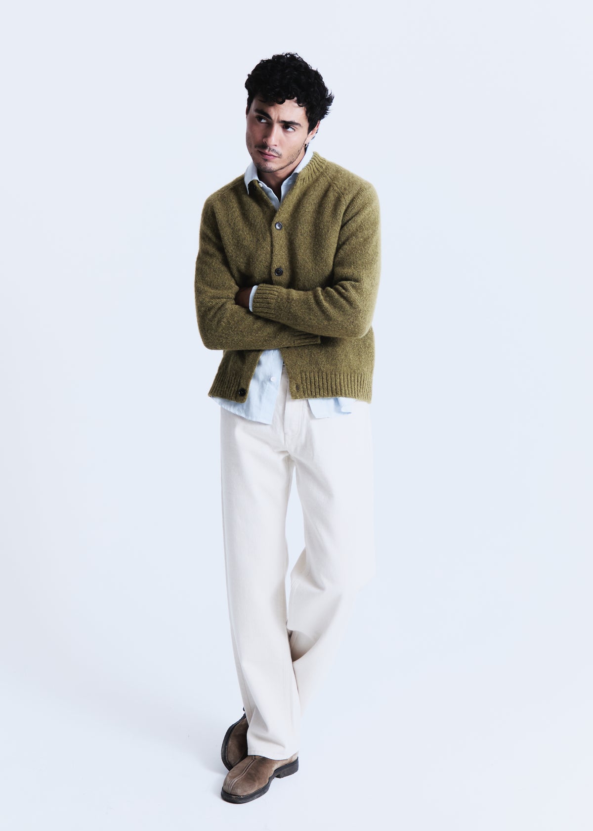 Cardigan Archie vert lichen